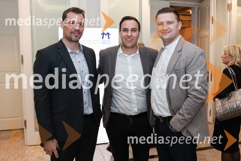  Gregor Bobovnik,  partner, Bold group, marketinška agencija;  Anže Herbst, partner in direktor poslovnega razvoja, Bold Group;  Adis SuljićBranko Franc Selak prejemnik priznanja za življenjsko delo na področju managementa 2023