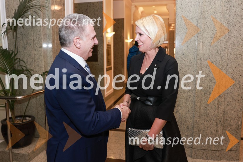  Marko Lotrič, predsednik, Državni svet;  Petra Juvančič, izvršna direktorica, Združenje ManagerBranko Franc Selak prejemnik priznanja za življenjsko delo na področju managementa 2023