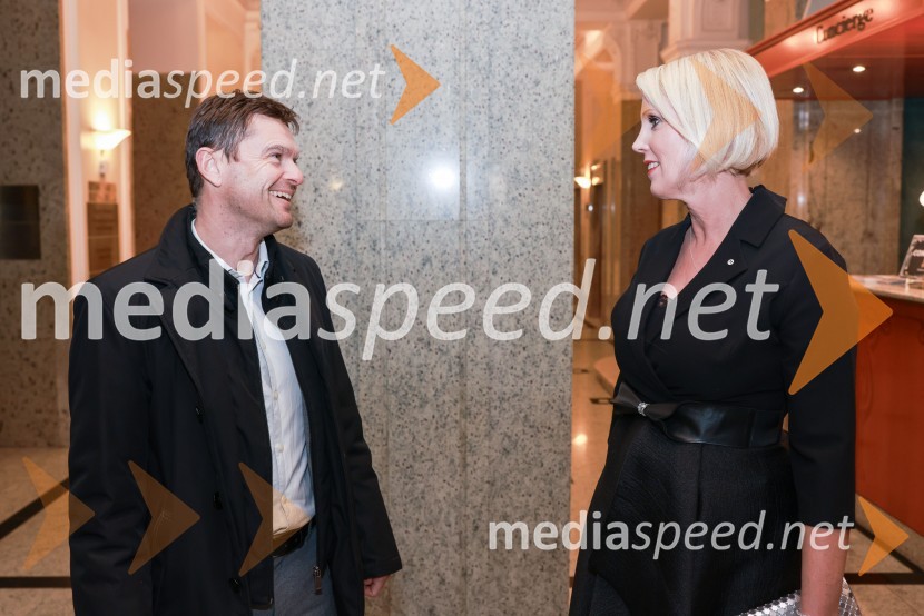 mag. Boštjan Škufca Zaveršek, podpredsednik uprave, Telekom Slovenija;  Petra Juvančič, izvršna direktorica, Združenje ManagerBranko Franc Selak prejemnik priznanja za življenjsko delo na področju managementa 2023