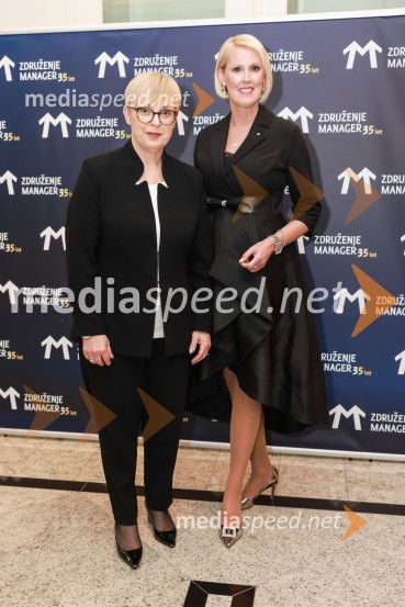 dr. Nataša Pirc Musar, predsednica Republike Slovenije;  Petra Juvančič, izvršna direktorica, Združenje ManagerBranko Franc Selak prejemnik priznanja za življenjsko delo na področju managementa 2023