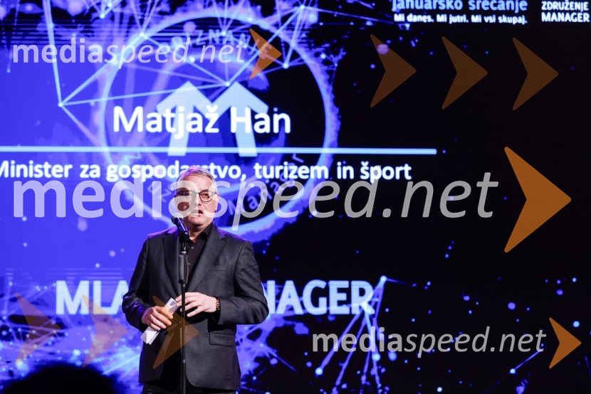  Matjaž Han, minister za gospodarstvo, turizem in športBranko Franc Selak prejemnik priznanja za življenjsko delo na področju managementa 2023