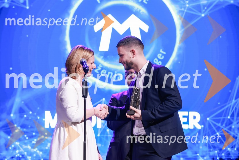  Tanja Subotić Levanič, direktorica korporativnih odnosov, Pivovarna Laško Union;  Michal Maco, direktor podjetja Corwin v Sloveniji in ustanoviteljev slovaške znamke oblačil BratiskaBranko Franc Selak prejemnik priznanja za življenjsko delo na področju managementa 2023