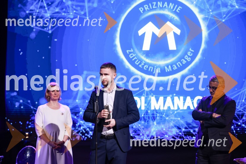  Tanja Subotić Levanič, direktorica korporativnih odnosov, Pivovarna Laško Union;  Michal Maco, direktor podjetja Corwin v Sloveniji in ustanoviteljev slovaške znamke oblačil Bratiska;  Matjaž Han, minister za gospodarstvo, turizem in športBranko Franc Selak prejemnik priznanja za življenjsko delo na področju managementa 2023