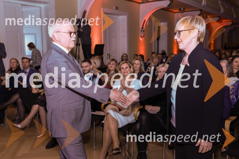  Branko Franci Selak,  direktor, Marmor Hotavlje; prejemnik priznanja za življenjsko delo na področju menedžmenta 2023; dr. Nataša Pirc Musar, predsednica Republike SlovenijeBranko Franc Selak prejemnik priznanja za življenjsko delo na področju managementa 2023
