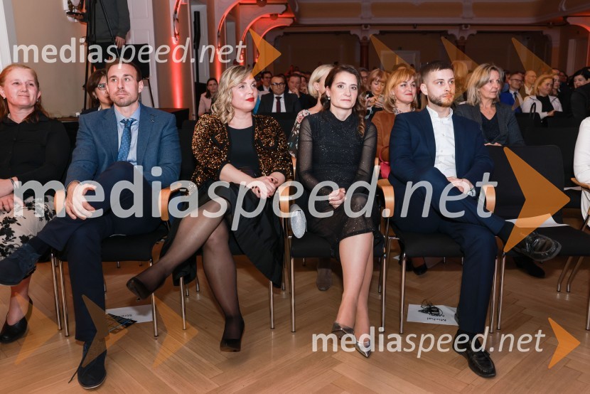  Andraž Žurman,  LabCore;  Martina Anderlič, Tiko Pro d.o.o.;  Kristina Kočet Hudrap , Tiko Pro d.o.o.;  Michal Maco, direktor podjetja Corwin v Sloveniji in ustanoviteljev slovaške znamke oblačil BratiskaBranko Franc Selak prejemnik priznanja za življenjsko delo na področju managementa 2023