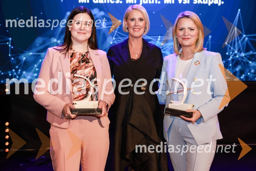 dr. Vita Godec, direktorica, Lenis farmacevtika d.o.o., zmagovalka AmCham Top Potential of the Year 2018;  Petra Juvančič, izvršna direktorica, Združenje Manager;  Eva McLellan, generalna direktorica, slovenska podružnica RocheBranko Franc Selak prejemnik priznanja za življenjsko delo na področju managementa 2023