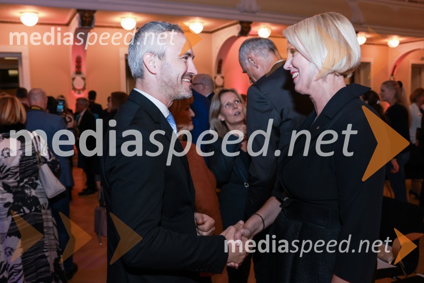  Janez Cigler Kralj, poslanec;  Petra Juvančič, izvršna direktorica, Združenje ManagerBranko Franc Selak prejemnik priznanja za življenjsko delo na področju managementa 2023