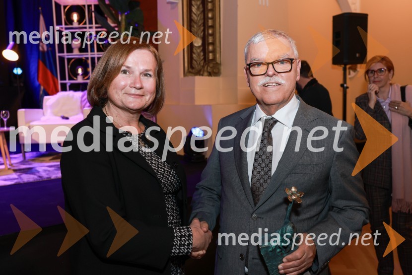 mag. Sonja Klopčič,  podjetnica, managerka in voditeljica;  Branko Franci Selak,  direktor, Marmor Hotavlje; prejemnik priznanja za življenjsko delo na področju menedžmenta 2023Branko Franc Selak prejemnik priznanja za življenjsko delo na področju managementa 2023