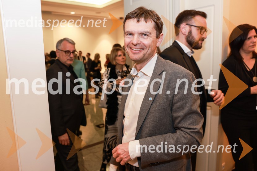 mag. Boštjan Škufca Zaveršek, podpredsednik uprave, Telekom SlovenijaBranko Franc Selak prejemnik priznanja za življenjsko delo na področju managementa 2023