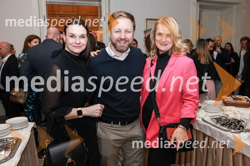  Mateja Čotar,  Partnerica pri CHR Partners;  Boštjan Čeh;  Mihela JakšaBranko Franc Selak prejemnik priznanja za življenjsko delo na področju managementa 2023