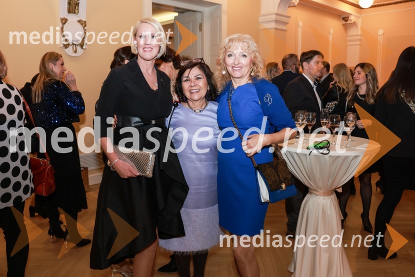  Petra Juvančič, izvršna direktorica, Združenje Manager;  Vera  Mihatović, nekdanja prva finančnica, ACH;  Lilijana Kastelic, oblikovalkaBranko Franc Selak prejemnik priznanja za življenjsko delo na področju managementa 2023