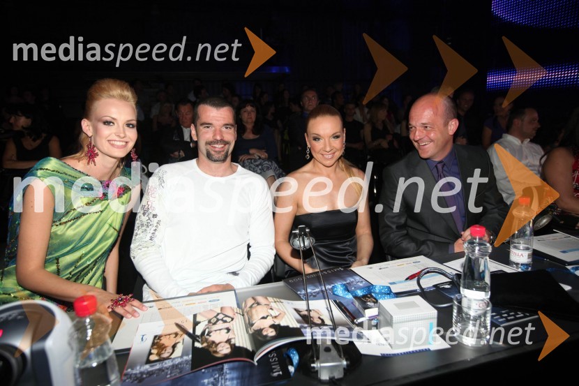 Člani žirije: Tjaša Kokalj, Miss Universe Slovenije 2007 ter  predsednica žirije, Peter Mankoč, plavalec, Barbara Beč in Jani MekincMiss Universe 2009