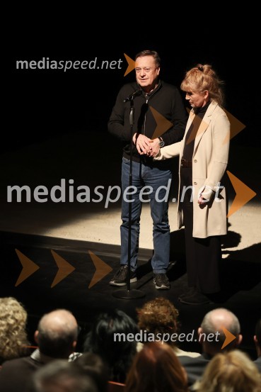  Zoran Janković, župan, Mestna občina Ljubljana;  Barbara Hieng Samobor, direktorica in umetniška vodja MGLBodočnost, premiera predstave v MGL