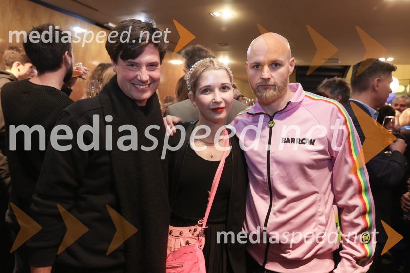  Mario Dragojević, igralec;  Eva Mahkovic, dramaturginja in avtorica;  ... Bodočnost, premiera predstave v MGL