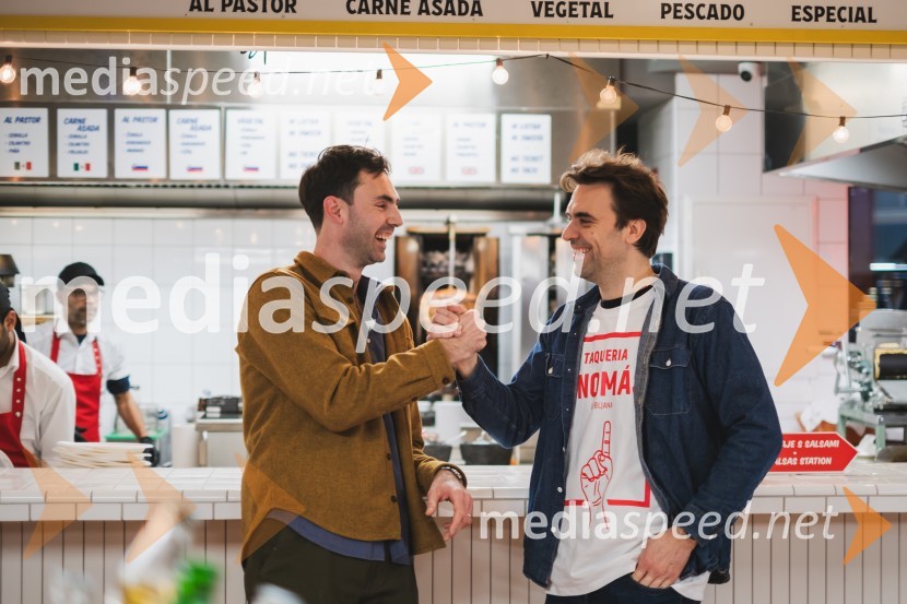  Klemen Ptičak,  lastnik Hood Burgerja in Taqueríe Unomás;  Til Pleterski,  lastnik Hood Burgerja in Taqueríe UnomásOtvoritev nove takerije Unomas v Ljubljani