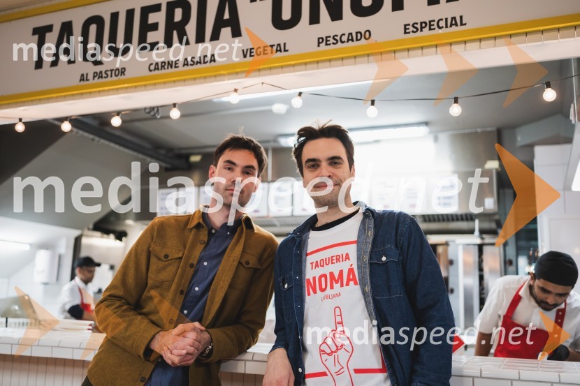  Klemen Ptičak,  lastnik Hood Burgerja in Taqueríe Unomás;  Til Pleterski,  lastnik Hood Burgerja in Taqueríe UnomásOtvoritev nove takerije Unomas v Ljubljani