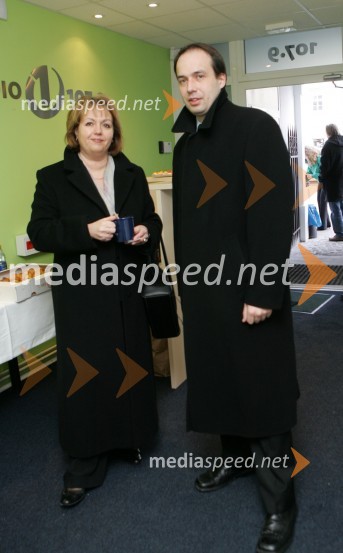 Alenka Iskra, direktorica podjetja Terme Maribor in Leo Oblak, lastnik medijske mreže Info netRadio 1, otvoritev nove radijske postaje