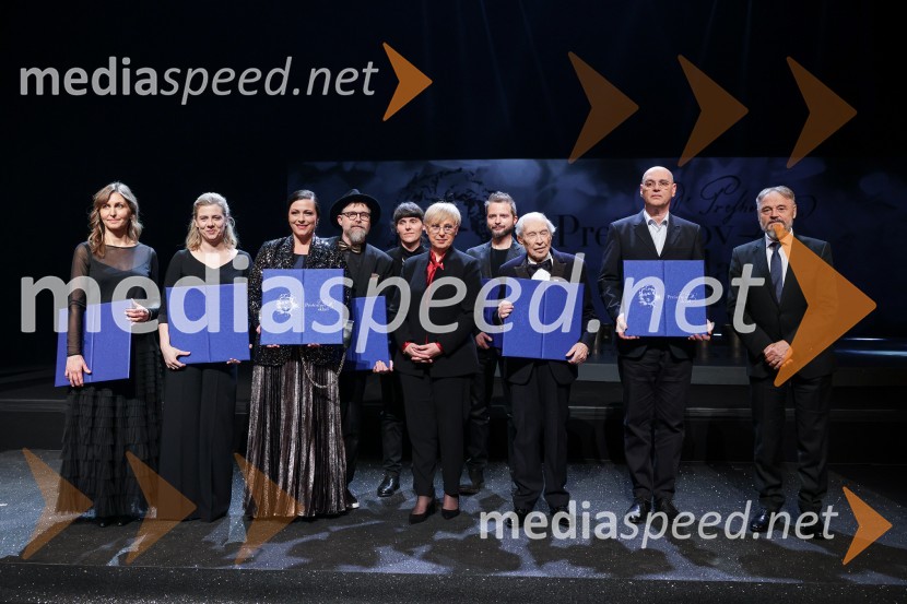  Miljana Cunta, pesnica;  Jana Zupančič, igralka;  Nuška Drašček, pevka;  Ciril Horjak alias dr. Horowitz, ilustrator;  Sara Kern, režiserka; dr. Nataša Pirc Musar, predsednica Republike Slovenije;  Tomato Košir, oblikovalec; dr. Henrik Neubauer, nekdanji slovenski baletni plesalec, koreograf, umetniški vodja, zdravnik, režiser in pedagog;  ... ; dr. Jožef Muhovič, predsednik Upravnega odbora Prešernovega skladaDržavna proslava ob kulturnem prazniku in podelitev Prešernovih nagrad 2024