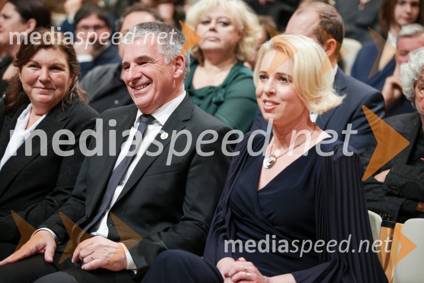  Marko Lotrič, predsednik, Državni svet; mag. Urška Klakočar Zupančič, predsednica Državnega zbora RS, podpredsednica, Gibanje SvobodaDržavna proslava ob kulturnem prazniku in podelitev Prešernovih nagrad 2024