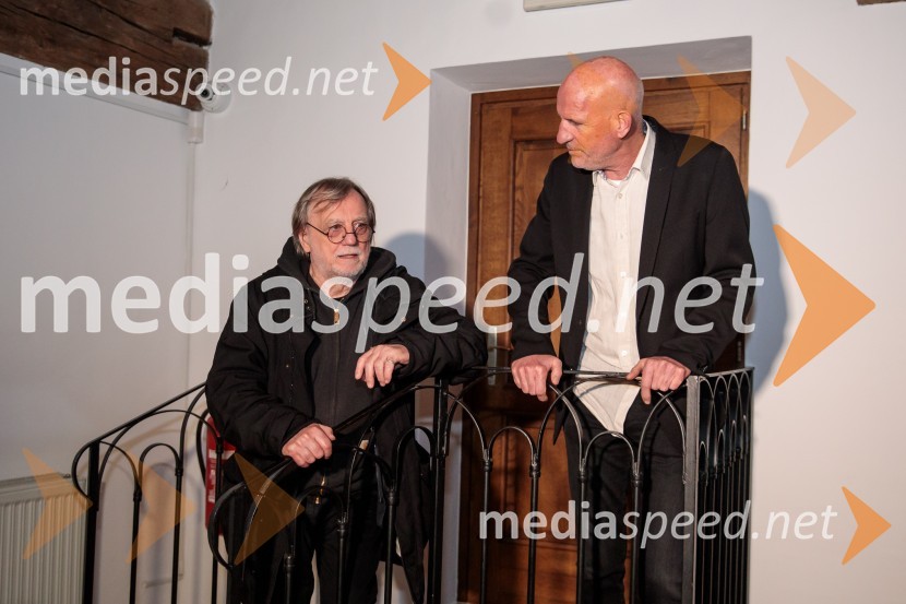  Tone Stojko, fotograf;  Marko Arnež, vodja Galerije Prešernovih nagrajencevPrešernov dan v Kranju