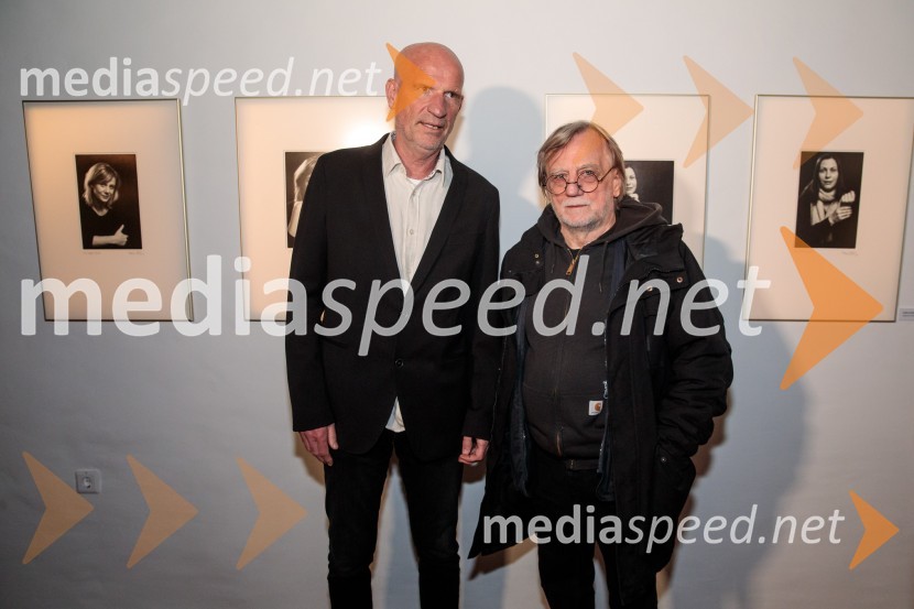  Marko Arnež, vodja Galerije Prešernovih nagrajencev;  Tone Stojko, fotografPrešernov dan v Kranju