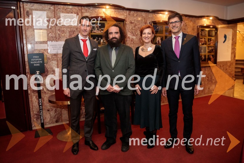  Janez Černe, podžupan Mestne občine Kranj;   Jure Novak, režiser, direktor, Prešernovo gledališče Kranj; dr. Asta Vrečko, ministrica za kulturo;  Matjaž Rakovec, župan Mestne občine KranjPrešernov dan v Kranju
