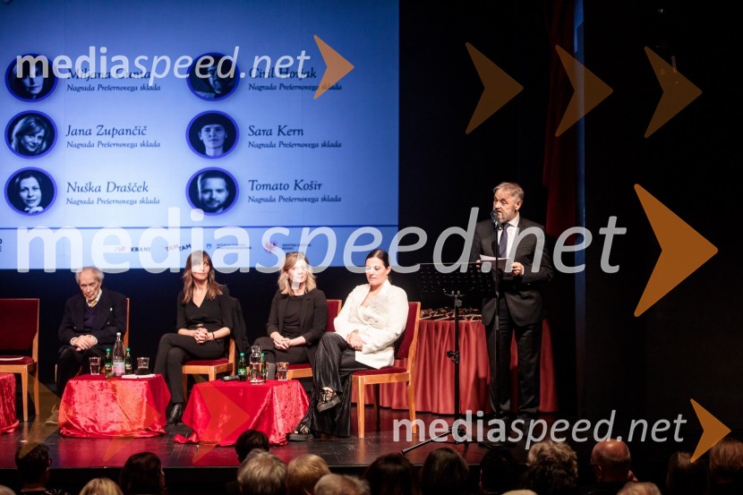 dr. Henrik Neubauer, nekdanji slovenski baletni plesalec, koreograf, umetniški vodja, zdravnik, režiser in pedagog;  Miljana Cunta, pesnica;  Jana Zupančič, igralka;  Nuška Drašček, pevka; dr. Jožef Muhovič, predsednik Upravnega odbora Prešernovega skladaPrešernov dan v Kranju