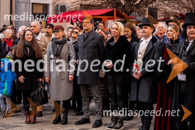  Manja Zorko, podžupanja, Mestna občina Kranj;  Urša Manček Rakovec, marketing, RTV Slovenija;  Matjaž Rakovec, župan Mestne občine Kranj; mag. Urška Klakočar Zupančič, predsednica Državnega zbora RS, podpredsednica, Gibanje Svoboda;  Klemen Malovrh, direktor, Zavod za turizem KranjPrešernov smenj 2024