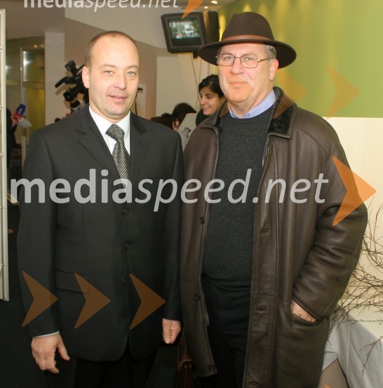 Boštjan Protner, direktor Radia 1 in Milan Razdevšek, direktor Zavoda za turizem MariborRadio 1, otvoritev nove radijske postaje