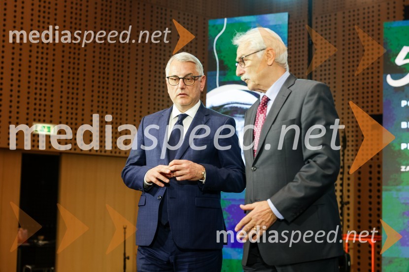  Matjaž Han, minister za gospodarstvo, turizem in šport;  Franc Hočevar, predsednik RC LjubljanaBloudkovi nagrajenci 2023