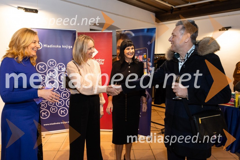 dr. Alenka Kepic Mohar, glavna urednica Mladinske knjige;  Simona Mele, predsednica uprave Mladinska knjiga;  Karmen Pangos,  članica uprave, Mladinska knjiga; prof. dr. Uroš Ahčan, specialist plastične kirurgijeSrečanje avtorjev Mladinske knjige in Cankarjeve založbe