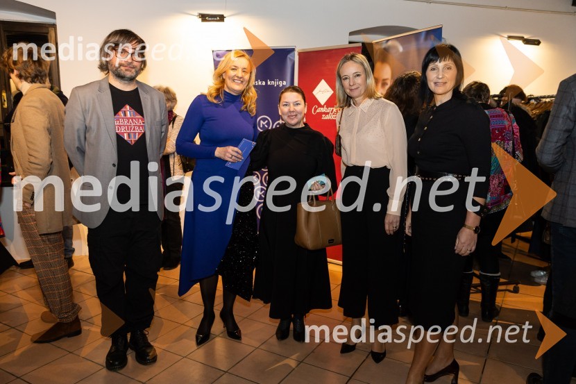  Aljoša Harlamov, urednik Cankarjeve založbe; dr. Alenka Kepic Mohar, glavna urednica Mladinske knjige;  Tjaša Kolenc Filipčič, vodja upravljanja z blagovno znamko in direktorica marketinga v Skupini Triglav;  Simona Mele, predsednica uprave Mladinska knjiga;  Karmen Pangos,  članica uprave, Mladinska knjigaSrečanje avtorjev Mladinske knjige in Cankarjeve založbe