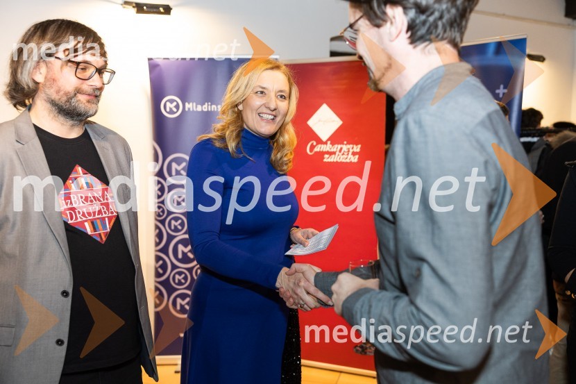  Aljoša Harlamov, urednik Cankarjeve založbe; dr. Alenka Kepic Mohar, glavna urednica Mladinske knjigeSrečanje avtorjev Mladinske knjige in Cankarjeve založbe