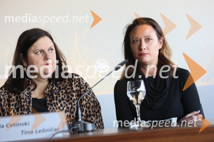 Uršula Cetinski, generalna direktorica, Cankarjev dom;  Tina Lešničar, novinarkaPredstavitev vrhuncev spomladanskega dela sezone 2023/24 Cankarjevega doma, novinarska konferenca