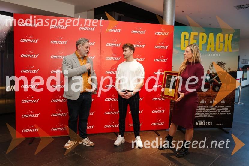  Klemen Dvornik, filmski in televizijski režiser ter predsednik NS DSR;  Žiga Kukovič, režiser;  Viktorija Martinović, CineplexxPodelitev Zlate role filmu Gepack