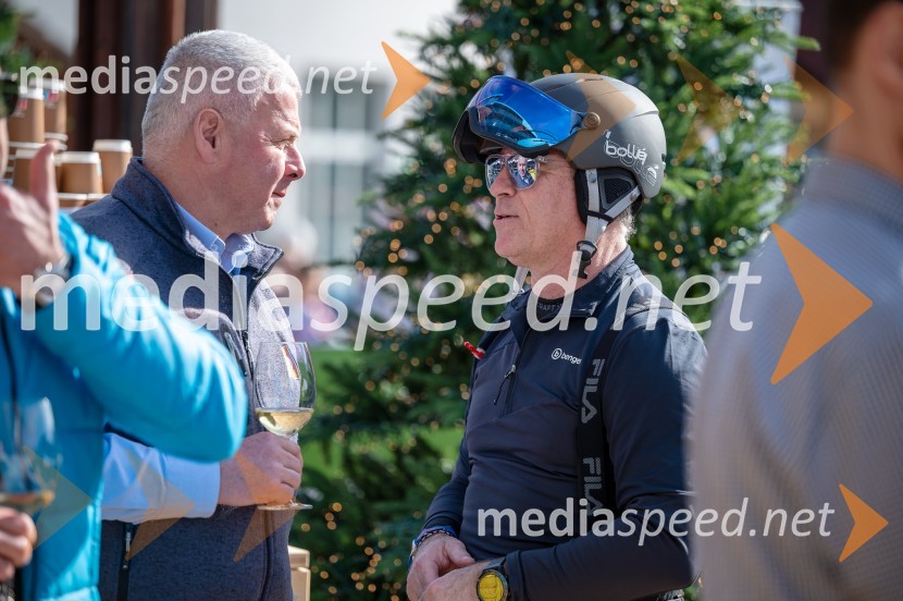  Gregor Benedik, predsednik organizacijskega komiteja Pokala Vitranc;  VIli Resnik, pevecVIP dogodek pred Pokalom Vitranc 2024