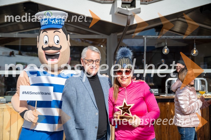  Matjaž Han, minister za gospodarstvo, turizem in šport;  Maja Zagoričnik, urednica GTVVIP dogodek pred Pokalom Vitranc 2024