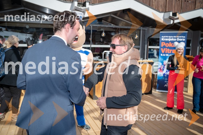  Rok Capl, v.d. direktor, Spirit Slovenia;  Bojan Križaj, nekdanji smučarVIP dogodek pred Pokalom Vitranc 2024
