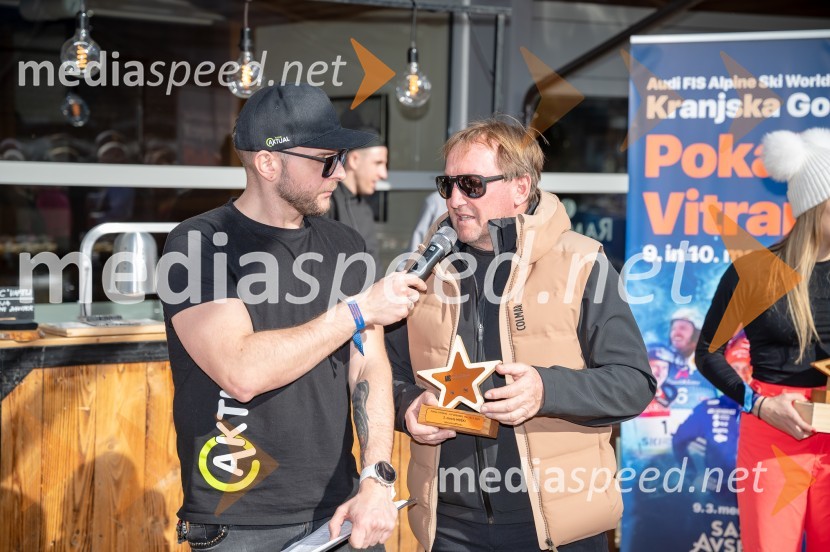  Klemen Bunderla, radijski voditelj, radio Aktual;  Bojan Križaj, nekdanji smučarVIP dogodek pred Pokalom Vitranc 2024