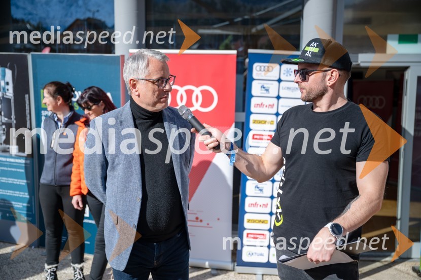  Matjaž Han, minister za gospodarstvo, turizem in šport;  Klemen Bunderla, radijski voditelj, radio AktualVIP dogodek pred Pokalom Vitranc 2024