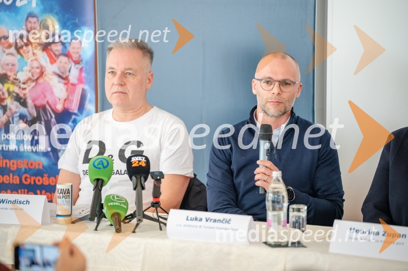  Dean Windisch, vodja glasbene založbe Menart Records;  Luka Vrančič, Turizem Kranjska GoraVIP dogodek pred Pokalom Vitranc 2024