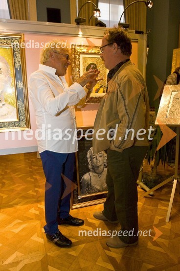 Prof. Daniele Ermes Dondé, italijanski slikar in Tomaž Domicelj, pevecThe Art of Luxury, from Gustav Klimt to Marilyn Monroe, otvoritev razstave Daniele Ermes Donde