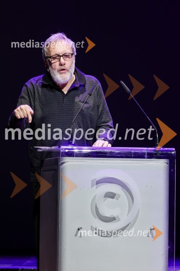 dr. Slavoj Žižek, filozofSivo na sivem: predavanje dr. Slavoja Žižka in dr. Jureta Simonitija, Cankarjev dom