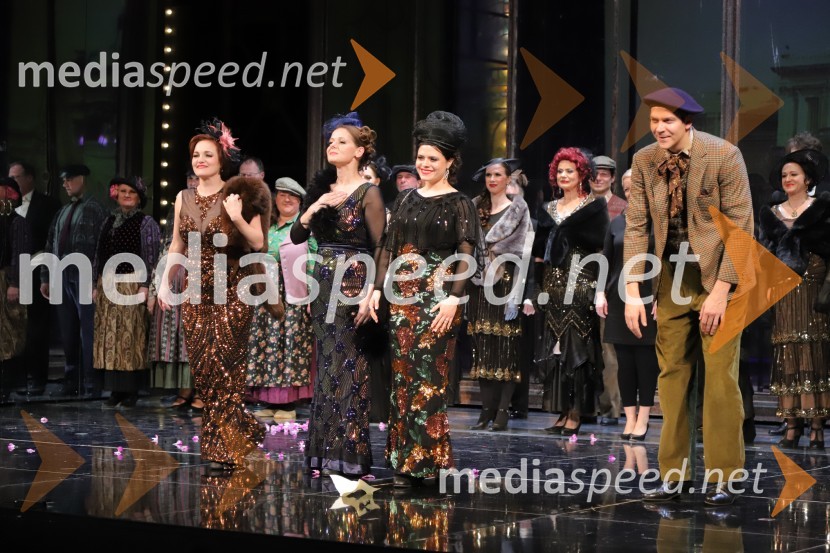  Terezija Potočnik Škofič;  Renata Krajnc;  Nina Hvalec;  Bogdan  Stopar, operni solistPremiera Puccinijeve opere Lastovka v Operi in Baletu Slovenskega narodnega gledališča Maribor