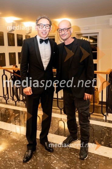  Tadej Toš, stand up komik;  Miha Golob, upravnik in umetniški vodja, SLG CeljeZaključek in nagrajenci 32. Dnevov komedije: grenka komedija Paradiž velika zmagovalka festivala