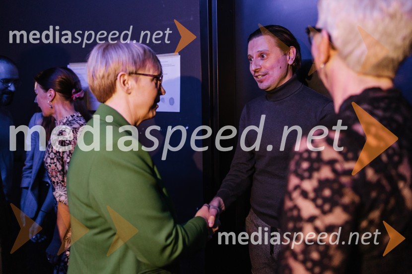 dr. Nataša Pirc Musar, predsednica Republike Slovenije;  Stiliyan Petrov, režiserPremiera Ko se mrtvi prebudimo, SNG Nova Gorica