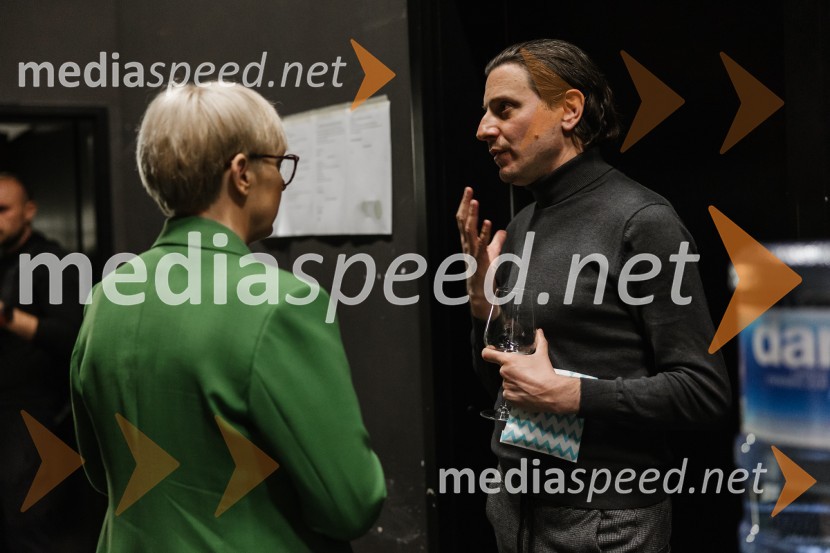 dr. Nataša Pirc Musar, predsednica Republike Slovenije;  Stiliyan Petrov, režiserPremiera Ko se mrtvi prebudimo, SNG Nova Gorica