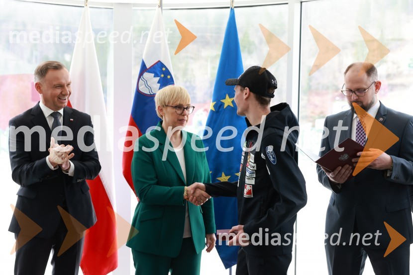 dr. Nataša Pirc Musar, predsednica Republike Slovenije;  Anže Lanišek, smučarski skakalecPlanica 2024, četrtek