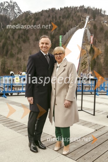  Andrzej Duda, predsednik Republike Poljske; dr. Nataša Pirc Musar, predsednica Republike SlovenijePlanica 2024, četrtek