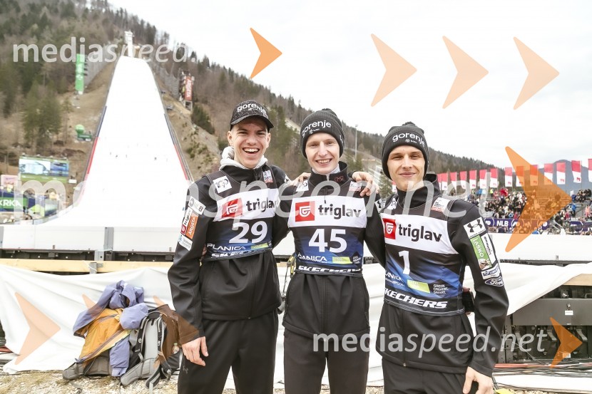  Žak Mogel, smučarski skakalec;  Lovro Kos, smučarski skakalec;  Matija Vidic, smučarski skakalecPlanica 2024, četrtek